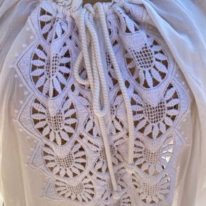 White linen J. Crew lightweight top XL